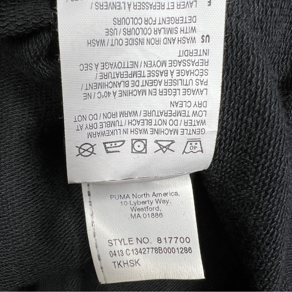 PUMA Black Hoodie Sweatshirt with Pink Accents - 817700 - Sz M - Picture 9 of 9